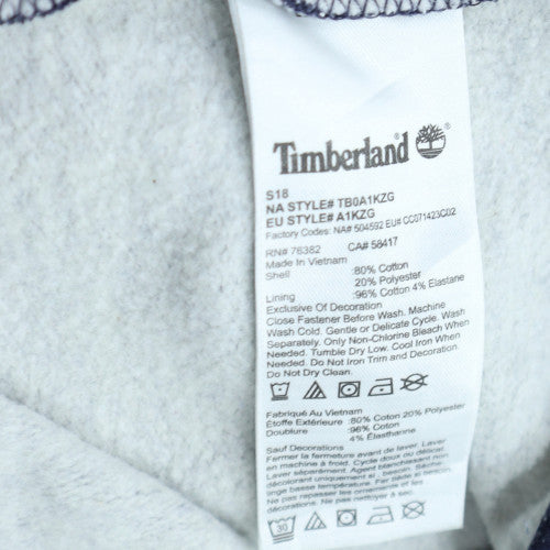 Timberland Men's Blue Full Zip Hoodie Size L Fleece Sweatshirt