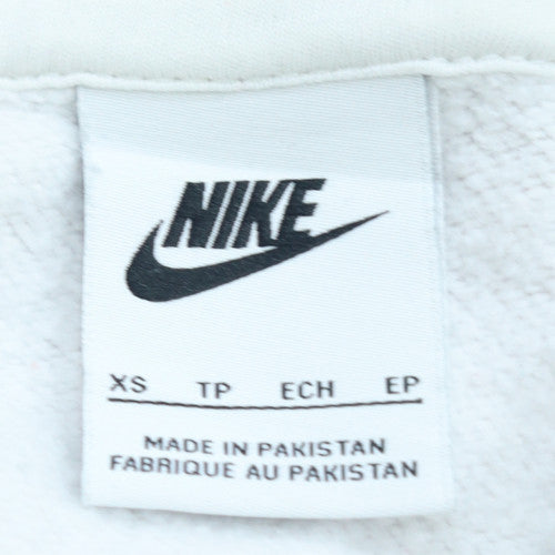 Nike Men's White XS Pullover Hoodie Logo Fleece Sweatshirt