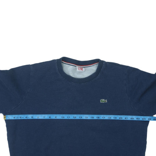Lacoste Men's Blue 2XL Crew Neck Cotton Pullover Sweatshirt