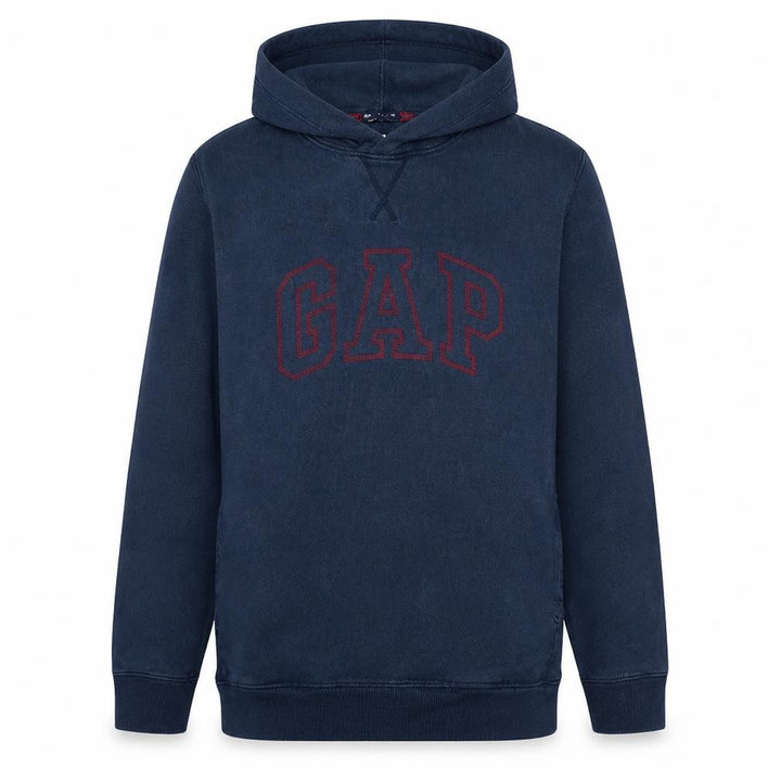 Gap Men's Blue Pullover Hoodie L Logo Sweatshirt Classic Style