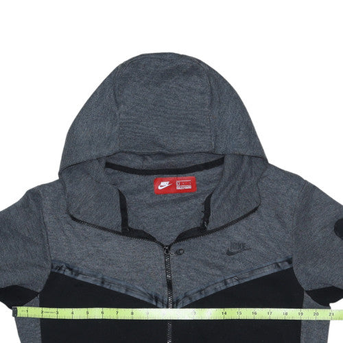 Nike Men's Grey Full Zip Hoodie L Sports Cotton Sweatshirt