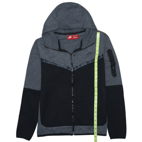 Nike Men's Grey Full Zip Hoodie L Sports Cotton Sweatshirt