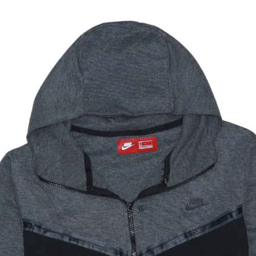 Nike Men's Grey Full Zip Hoodie L Sports Cotton Sweatshirt
