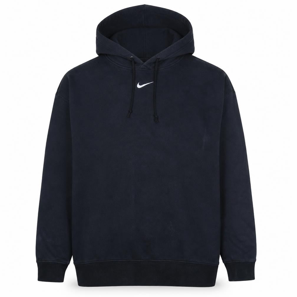 Front view of Nike Men's Black Pullover Hoodie, size L, Regular Fit Fleece