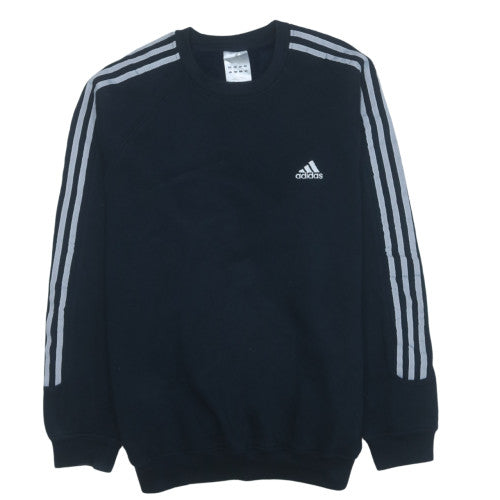 Adidas Men's Black Crew Neck Pullover Sweatshirt L Sports Fleece