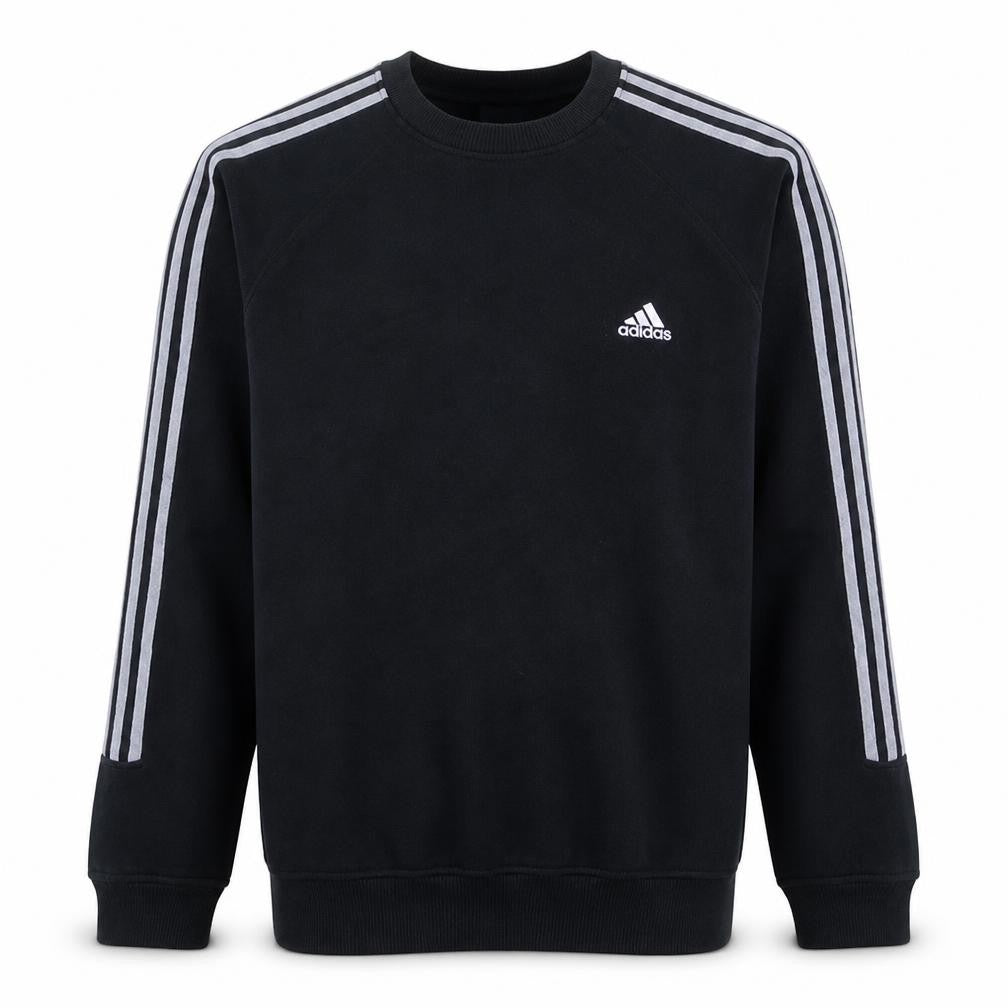 Adidas Men's Black Crew Neck Pullover Sweatshirt L Sports Fleece