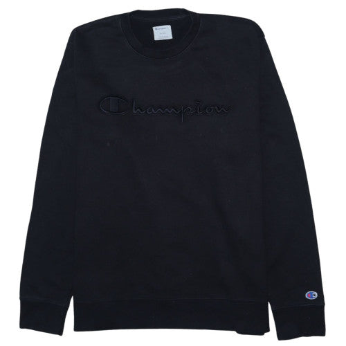 Champion Mens Black XL Pullover Sweatshirt Embroidered Logo