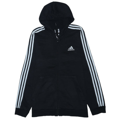 Adidas Men’s Black Full Zip Hoodie L Sports Fleece Sweatshirt