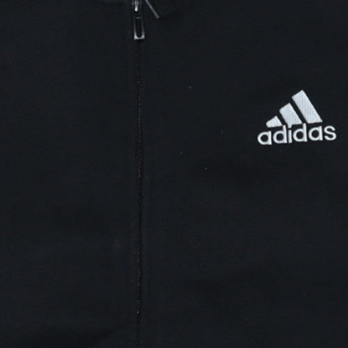 Adidas Men’s Black Full Zip Hoodie L Sports Fleece Sweatshirt