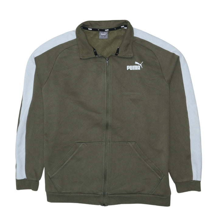 Puma Men's Green XL Full Zip Fleece Sweatshirt Jacket