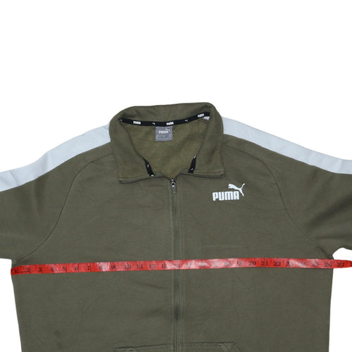 Puma Men's Green XL Full Zip Fleece Sweatshirt Jacket
