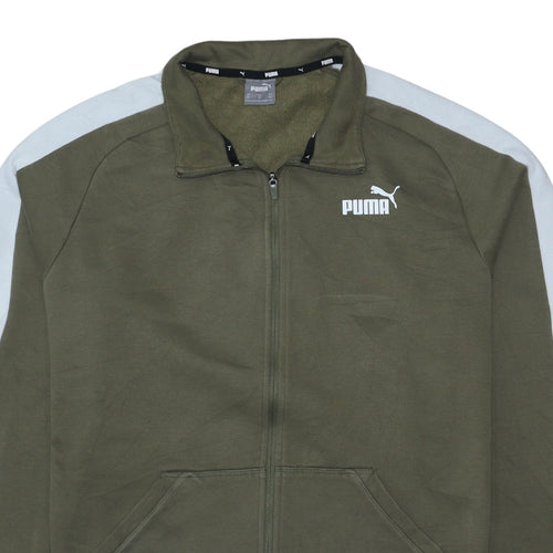 Puma Men's Green XL Full Zip Fleece Sweatshirt Jacket