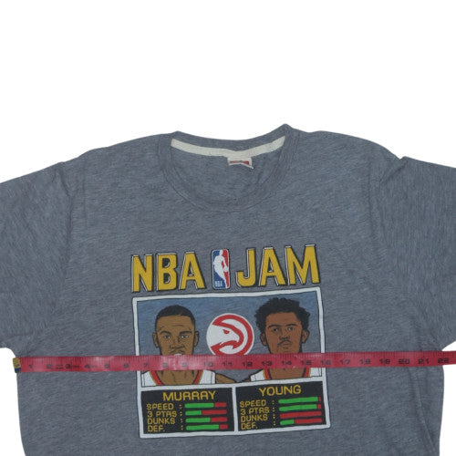 Homage Men's Grey NBA Jam Graphic T-Shirt Size XL Sports Retro