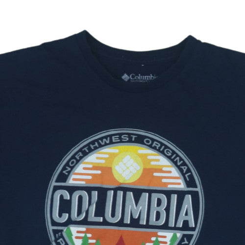 Columbia Men's Navy Blue Graphic Print Crew Neck T-Shirt XL