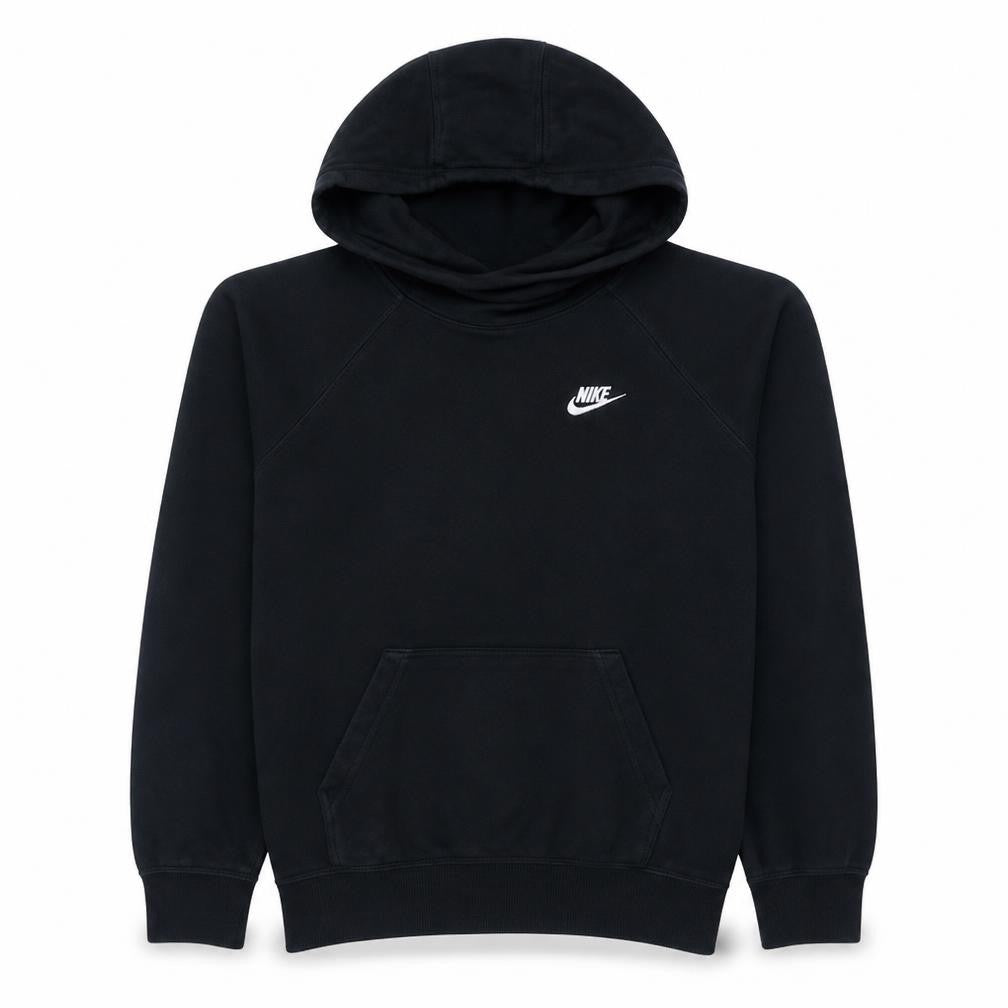 Front view of Nike Men's Black Pullover Hoodie Medium Fleece Sportswear