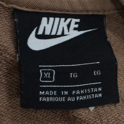 Nike Men’s Brown XL Pullover Hoodie with Logo Print