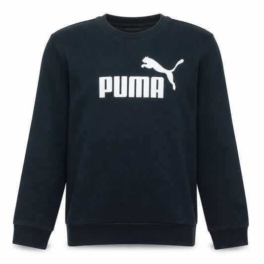 Puma Boys Black Crew Neck Sweatshirt Medium Logo Pullover