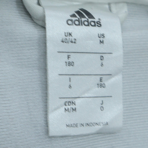 Adidas Men's White Track Jacket M Full Zip Lightweight Sportswear