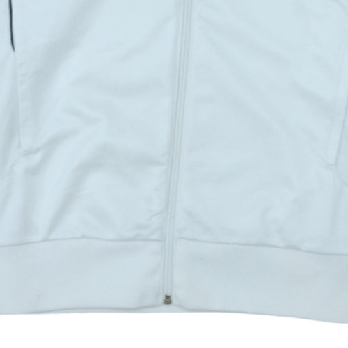 Adidas Men's White Track Jacket M Full Zip Lightweight Sportswear