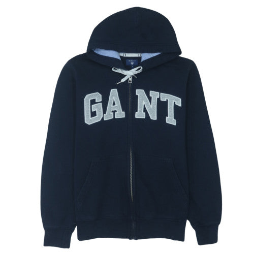 GANT Men’s Blue Full Zip Hoodie M Logo Design Cotton Blend
