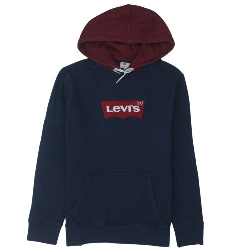 Levi's Men's Navy & Burgundy Pullover Hoodie Size L Cotton Blend Graphic