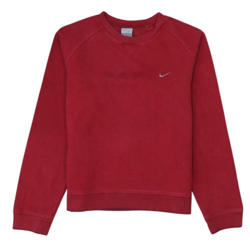 Nike Boys Red Crew Neck Long Sleeve Sweatshirt Size L 14/16 Cotton Blend
