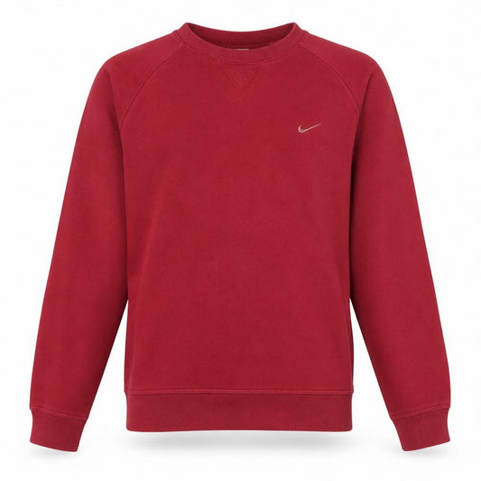 Nike Boys Red Crew Neck Long Sleeve Sweatshirt Size L 14/16 Cotton Blend