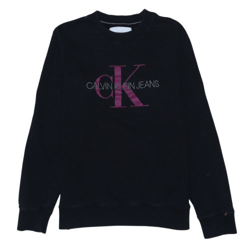 Calvin Klein Jeans Womens Black XL Pullover Sweatshirt Logo Cotton