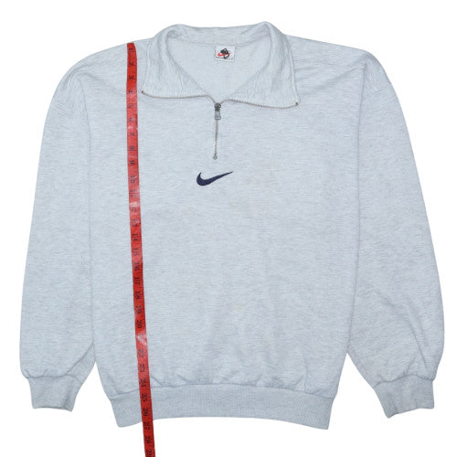 Nike Men's Grey 1/4 Zip Sports Sweatshirt M Vintage Australian Made