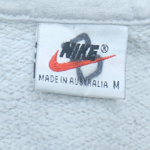 Nike Men's Grey 1/4 Zip Sports Sweatshirt M Vintage Australian Made