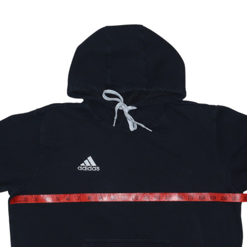 Adidas Womens Black Pullover Hoodie Size M Drawstring Logo Sweatshirt