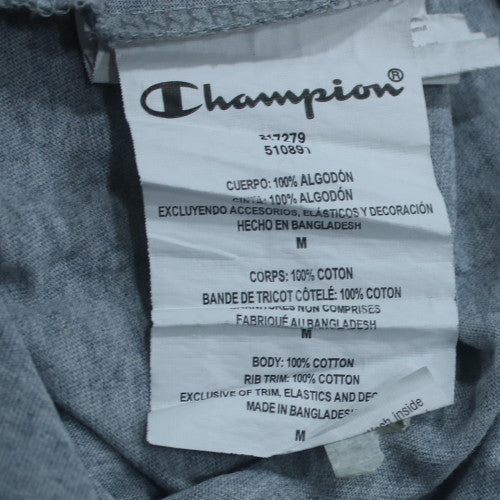 Champion Men's Grey Crew Neck Graphic T-Shirt Size M