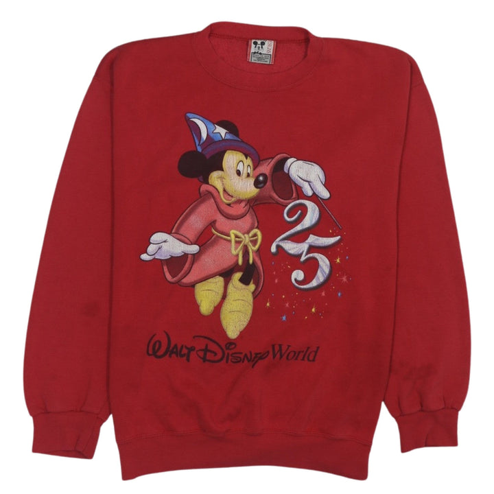 Disney Men Red Mickey Mouse 25th Anniversary Pullover Sweatshirt Medium