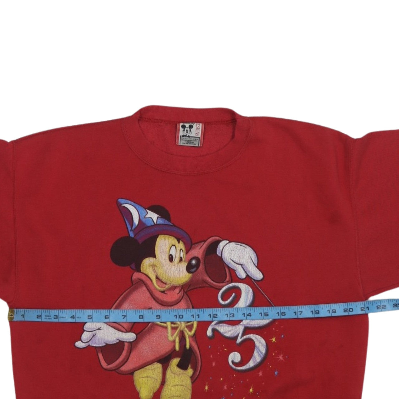 Disney Men Red Mickey Mouse 25th Anniversary Pullover Sweatshirt Medium