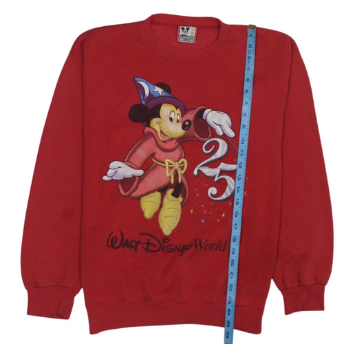 Disney Men Red Mickey Mouse 25th Anniversary Pullover Sweatshirt Medium