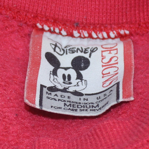 Disney Men Red Mickey Mouse 25th Anniversary Pullover Sweatshirt Medium
