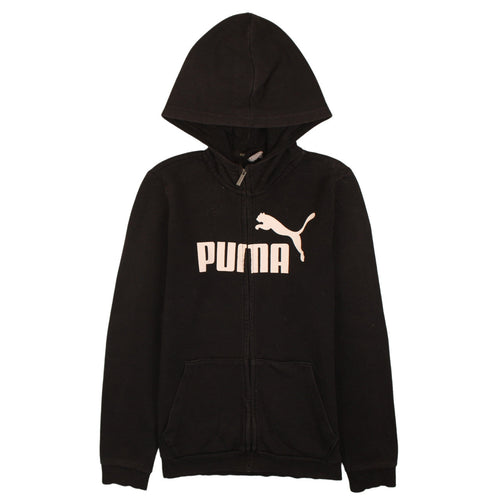 Puma Teens Black Full Zip Hoodie XL Graphic Sportswear