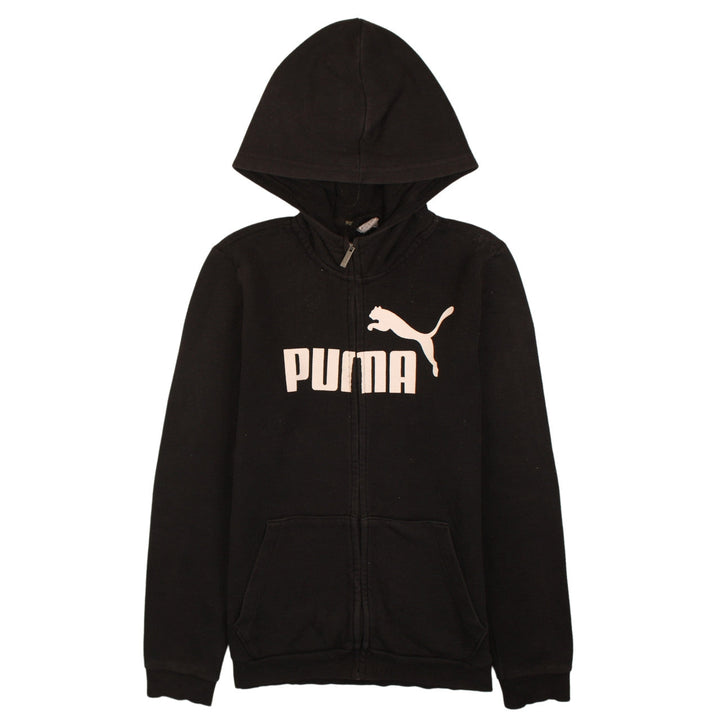 Puma Teens Black Full Zip Hoodie XL Graphic Sportswear