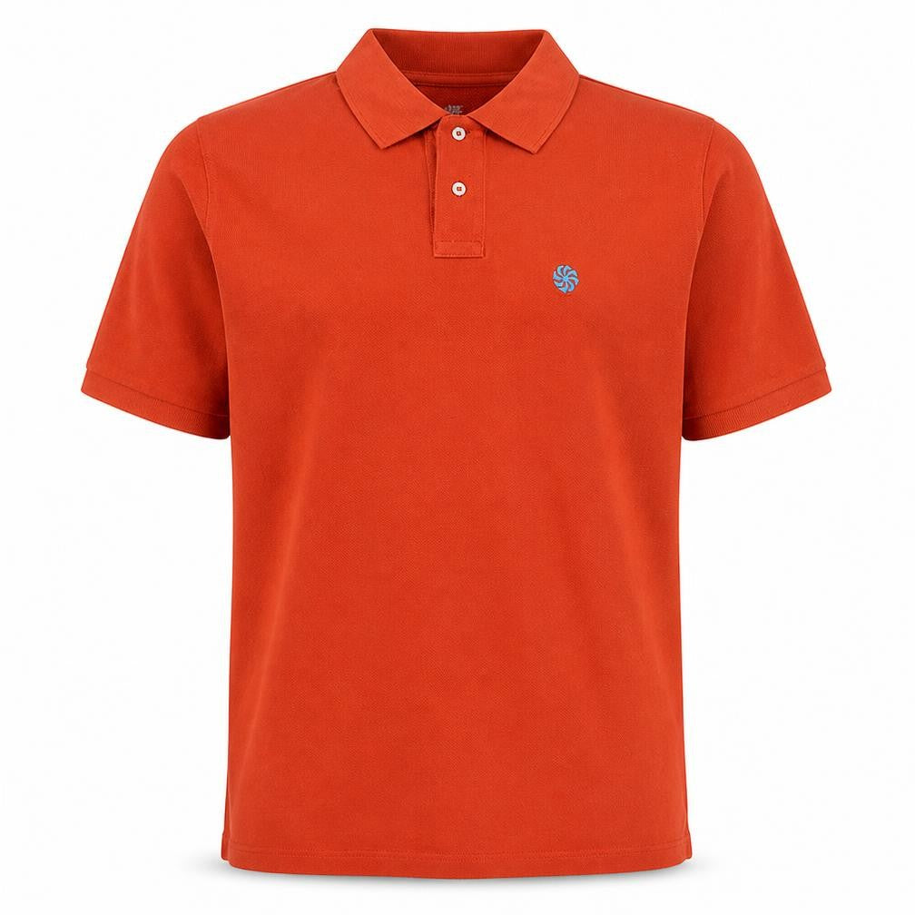 Nike Men's Orange Cotton Polo Shirt Size L Sportswear Top