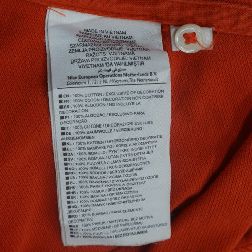 Nike Men's Orange Cotton Polo Shirt Size L Sportswear Top