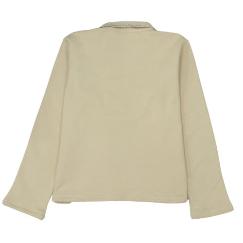 Ralph Lauren Sport Women's Beige Collared Henley Jumper Size L Cotton Blend