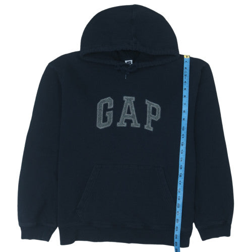 GAP Men's Black Pullover Hoodie L Logo Fleece Sweatshirt