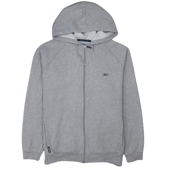 Reebok Mens Grey Full Zip Hoodie L Sports Fleece Sweatshirt