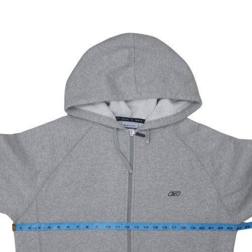 Reebok Mens Grey Full Zip Hoodie L Sports Fleece Sweatshirt