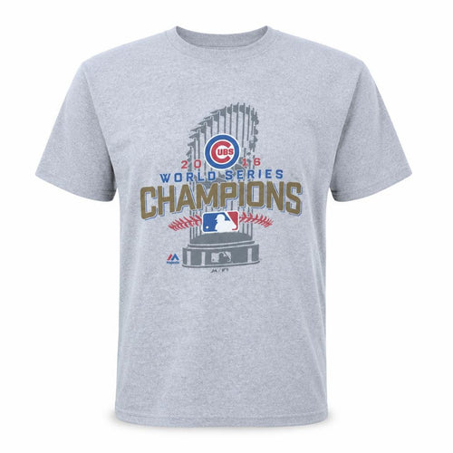 Majestic Men's Grey XL Chicago Cubs 2016 World Series Champions T-Shirt