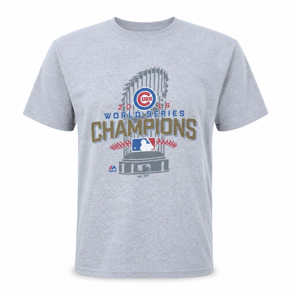 Majestic Men's Grey XL Chicago Cubs 2016 World Series Champions T-Shirt