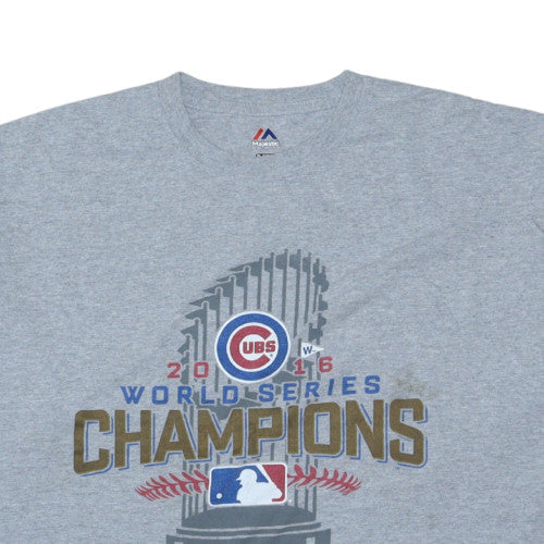 Majestic Men's Grey XL Chicago Cubs 2016 World Series Champions T-Shirt