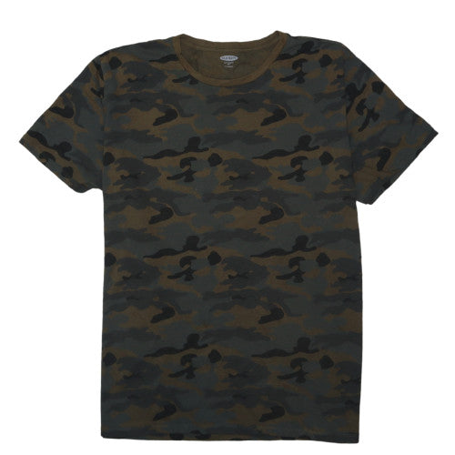 Old Navy Men's Green Camouflage Crew Neck Cotton Blend XL T-Shirt