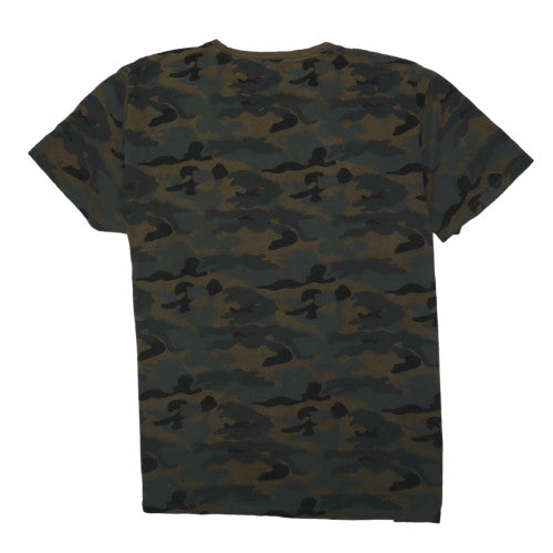 Old Navy Men's Green Camouflage Crew Neck Cotton Blend XL T-Shirt