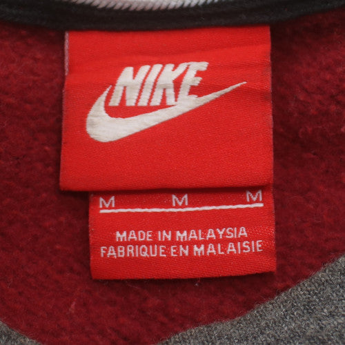 Nike Men's Red Grey Crew Neck Pullover Sweatshirt M